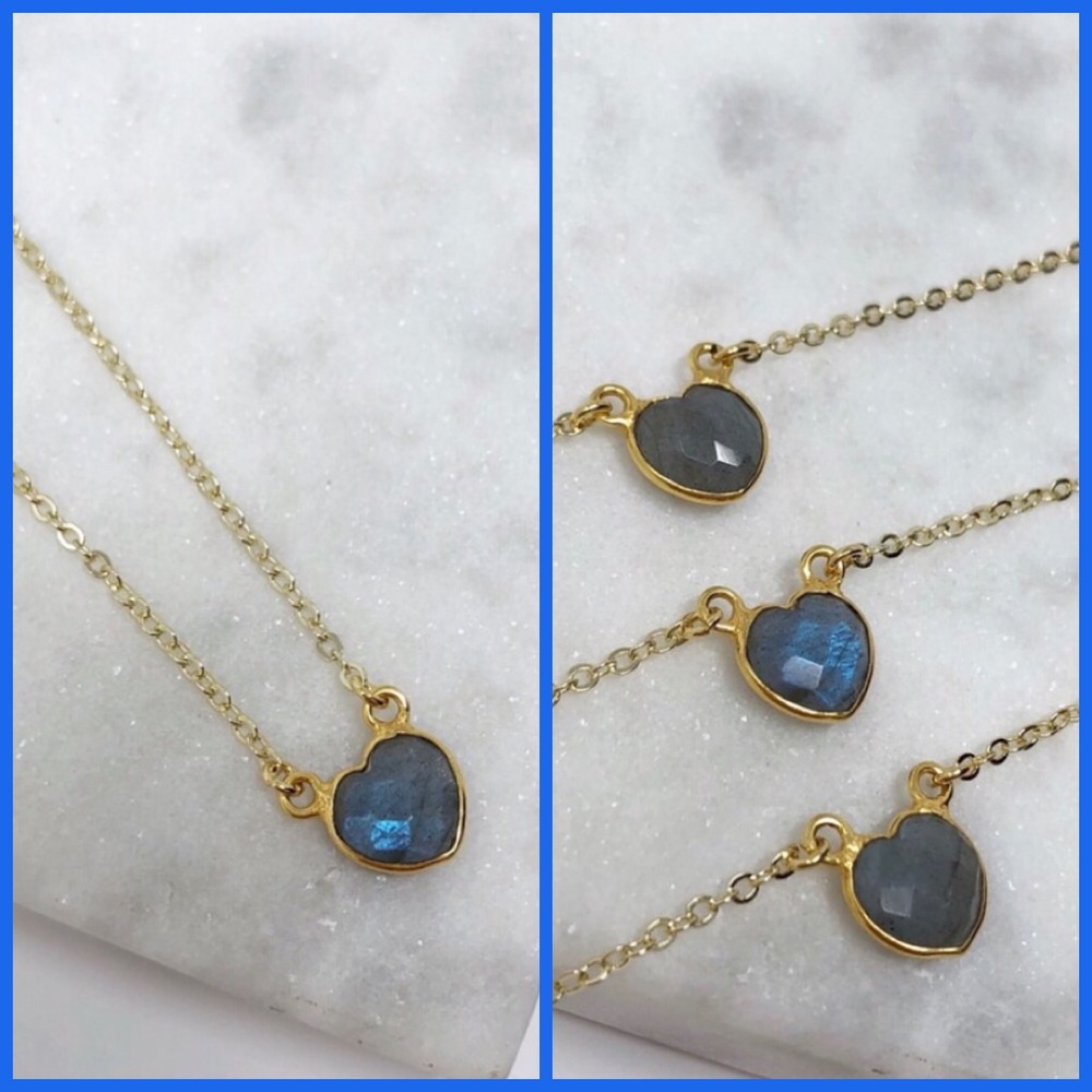 💙LABRADORITE HEART NECKLACE💙 - Picture 2 of 2